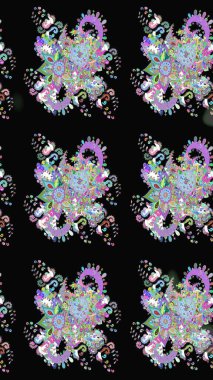 Renkli Yaz Temalı eskiz kalıbı. Yazdır. Güzel kumaş deseni. Raster çiçekli arka plan. Güzel eskiz şekli. Düz Çiçek Elementleri Tasarımı.