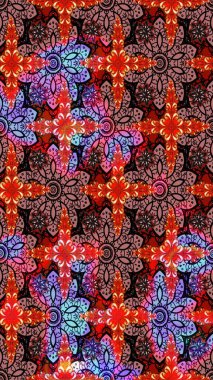 Küçük çiçekteki sevimli çiçek deseni. Güzel kumaş deseni. Güzel karalamalı çiçek desenli çizim. Raster illüstrasyonu.