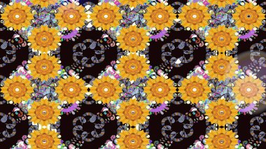 Raster Hip kumaş deseni. Eskiz Vintage Çiçek Deseni.