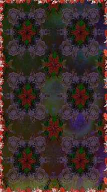 Renkli Yaz Temalı Kusursuz Arkaplan. Düz Çiçek Elementleri Tasarımı. Raster Illustrasyon 'da moda olmayan çiçek deseni. Güzel kumaş deseni.