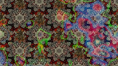 Chichi 'nin kumaş kalıbını çiz. Çiçek deseni. Düz Çiçek Elementleri Tasarımı. Renkli Bahar Teması eskiz kalıbı. Raster illüstrasyonu.