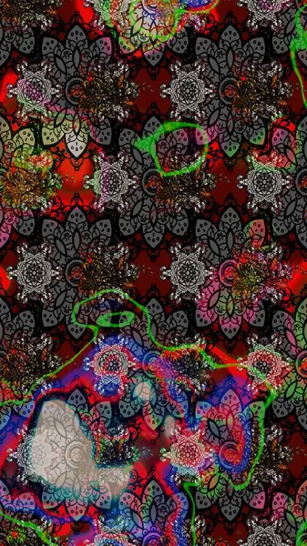 Renkli Bahar Teması eskiz kalıbı. Düz Çiçek Elementleri Tasarımı. Raster illüstrasyonundaki çiçek desenli çizim. Siyah renkte çiçekler.