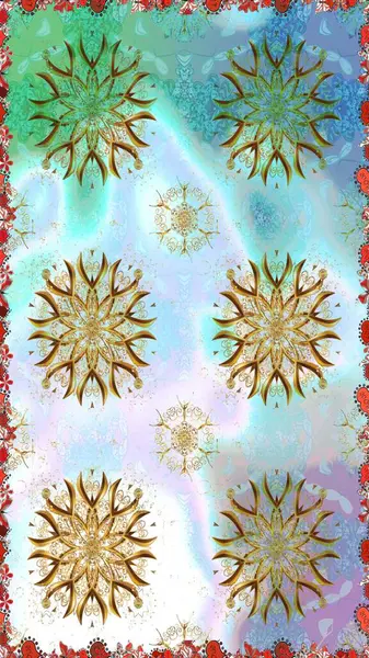 1950-1960 motifleri. Tarafsız, tarafsız. El çizimi çiçek unsurları olan soyut, dikişsiz raster deseni. Çiçekli ipek eşarp. Retro tekstil tasarım koleksiyonu.