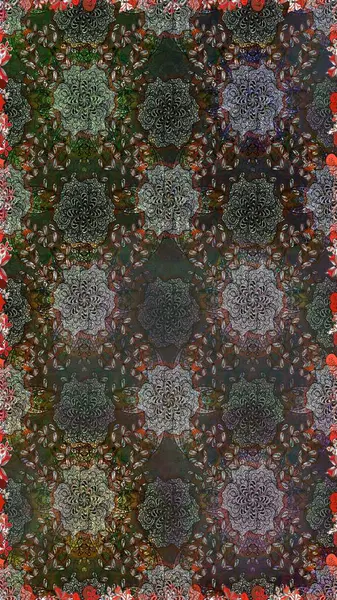 Raster resim. Elle çizilmiş. Güzel kumaş deseni. Doodle çiçekler ve dalları, otlar ve çiçekler.