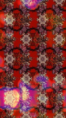 Kahverengi renklerde bahar çiçekleri. Yaprak ve çiçeklerin suluboya resimleri, kahverengi renklerdeki çizimler. Raster illüstrasyonu.