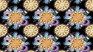 Siyah ve bej renkli çiçekler. Küçük çiçekte sevimli çiçek deseni var..