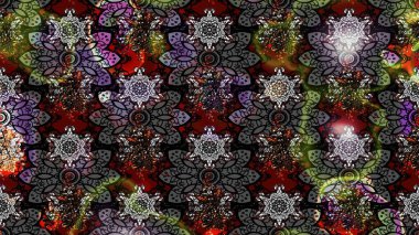 Süslü kumaş deseni. Çiçekli çiçek deseni, suluboya. Raster deseni.