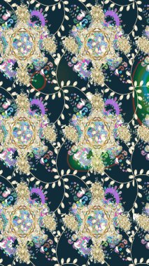 Taslak süsleme izi. Sınır Kızılderili çiçekli paisley patten. Etnik Mandala havlusu. Tebrik kartı geçmişi, boyama kitabı, arkaplan ve tekstil için kullanılabilir. Raster Henna tarzı.