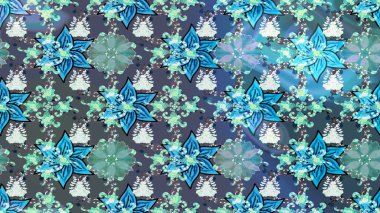 Tomurcukları papatya çiçekleri olan sevimli bir çiçek deseni. Eskiz geçmişi. Raster illüstrasyonu. Kumaş, tekstil, duvar kağıdı baskısı için. Eski usul. Miles Fleur, dandik süs.