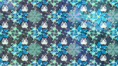 Tomurcukları papatya çiçekleri olan sevimli bir çiçek deseni. Eskiz geçmişi. Raster illüstrasyonu. Kumaş, tekstil, duvar kağıdı baskısı için. Eski usul. Miles Fleur, dandik süs.