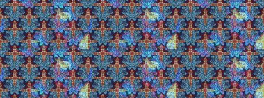 Renkli Bahar Teması eskiz kalıbı. Zentangle soyut çiçekleri. Güzel kumaş deseni. Karalama çiçeği. Düz Çiçek Elementleri Tasarımı. Raster illüstrasyonu.