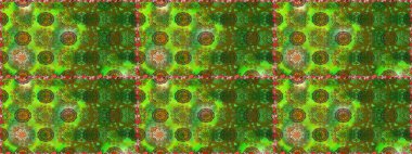 Raster illüstrasyonunda kusursuz çiçek deseni. Suluboya tarzında yeşil renkte çiçekler.