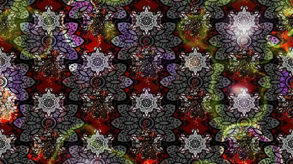 Süslü kumaş deseni. Çiçekli çiçek deseni, suluboya. Raster deseni.