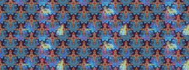 Renkli Bahar Teması eskiz kalıbı. Zentangle soyut çiçekleri. Güzel kumaş deseni. Karalama çiçeği. Düz Çiçek Elementleri Tasarımı. Raster illüstrasyonu.