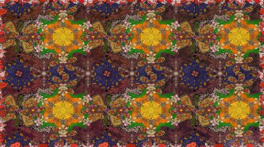 Çiçek rengi eskiz deseni. Raster çiçek izi. Klasik taslak çizimi. Raster Yumuşak kumaş deseni.