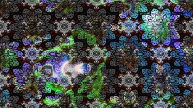 Organik motif arka planı. Çizim kalıbı. Ultraviyole kumaş deseni. Raster illüstrasyonu.