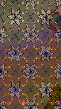 Çiçekli eskiz deseni. El çizimi. Kahverengi renkli çiçekler. Suluboya çizimi.