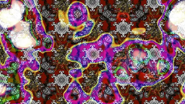 Raster güzel kumaş deseni çiziyor. Renkli Bahar Teması eskiz kalıbı. Çiçek deseni. Düz Çiçek Elementleri Tasarımı.