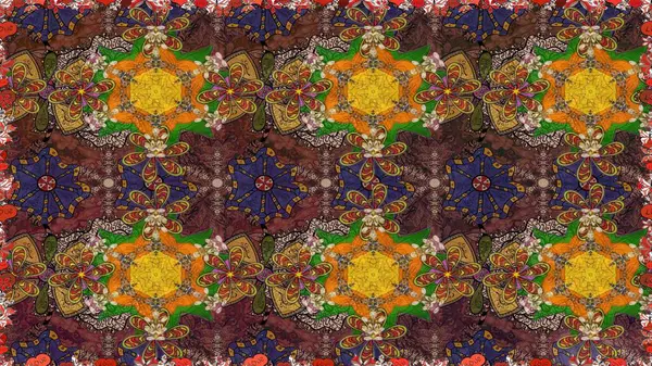 Çiçek rengi eskiz deseni. Raster çiçek izi. Klasik taslak çizimi. Raster Yumuşak kumaş deseni.