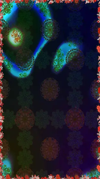 Çok renkli ve siyah zarif küçük çiçekler ve gri ve siyah renkli komik böcekler, raster deseni, illüstrasyon.