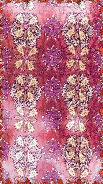 Raster Henna dövme stili. Etnik Mandala süsü. Kızılderili desenli desenli desenli şal deseni. Tekstil, tebrik kartı, boyama kitabı, telefon kılıfı baskısı için kullanılabilir.