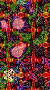 Renkli çizim kalıbı. Raster illüstrasyonu. Çiçek arkaplan. Kahverengi renkli şirin tekstil. Çiçek duvar kağıdı.