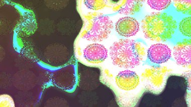 Çizim çiçek deseni duvar kâğıdı olarak kullanılabilir. Kahverengi renkli çiçekler. Raster illüstrasyonu.