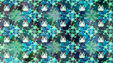 Düz Çiçek Elementleri Tasarımı. Renkli Yaz Temalı eskiz kalıbı. Raster illüstrasyonundaki çiçek desenli çizim. Mavi renkte çiçekler.