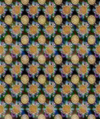 Düz çiçek öğeleri tasarım. Raster çizimde sorunsuz çiçek desenli. Bahar Tema Dikişsiz desen arka plan rengi. Fantezi kumaş deseni.