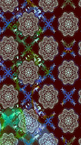 Raster illüstrasyonundaki çiçek desenli çizim. Kahverengi renkli çiçekler. Renkli Bahar Teması eskiz kalıbı. Düz Çiçek Elementleri Tasarımı.