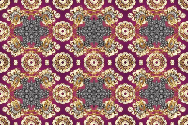 Kusursuz altın desen. Altın elementlerle renklendirilmiş altın desen. Raster doğulu süsü.