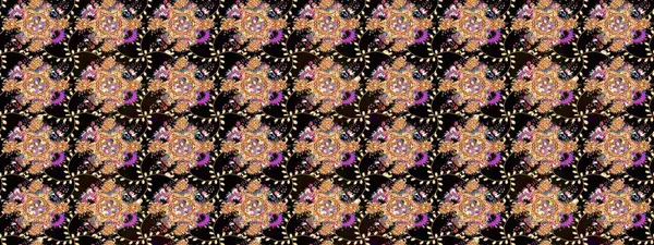 Parlak renkli çiçekli ve siyah yapraklı harika bir çiçek deseni. Halk tarzı. Moda baskıları için zarif bir şablon. Modern çiçek arkaplanı.