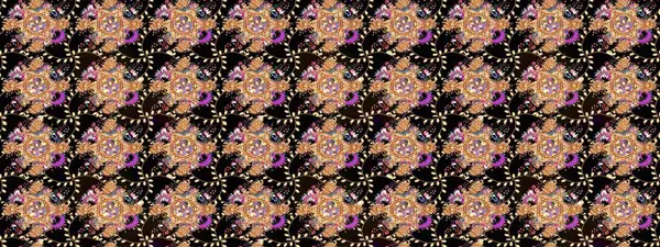 Parlak renkli çiçekli ve siyah yapraklı harika bir çiçek deseni. Halk tarzı. Moda baskıları için zarif bir şablon. Modern çiçek arkaplanı.