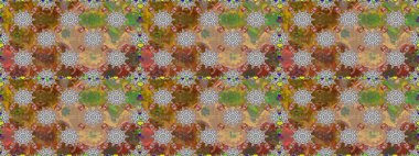 Raster Yumuşak kumaş deseni. Raster çiçek izi. Çiçeksel kahverengi ve gri dikişsiz desen. Klasik taslak çizimi.