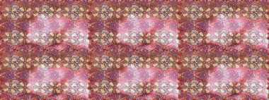 Çiçekli bahar çiçekleri. Küçük çiçekte güzel bir desen. Küçük renkli çiçekler. Moda baskıları için zarif bir şablon. Motley illüstrasyonu.