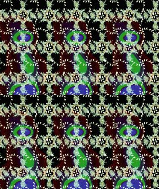 Raster illüstrasyonundaki çiçek desenli çizim. Renkli Bahar Teması eskiz kalıbı. Süslü kumaş deseni. Düz Çiçek Elementleri Tasarımı.