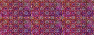 Mor ve kahverengi arka planda. Çocuksu tasarım. Tekstil, kumaş, ambalaj, hatıra defteri için hoş bir çiçek arkaplanı. Elle çizilmiş karalama çiçekleri ile pürüzsüz desen.