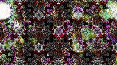 Çiçek desenli raster, gri çizgi grafik desenli soyut raster arkaplan. Modern stil dokusu.