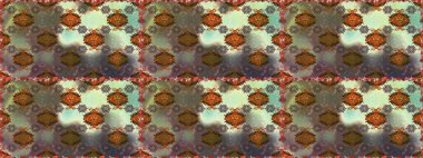 El çizimi çiçekli, pürüzsüz bir desen. Çocuksu tasarım. Kahverengi ve gri arka planda. Tekstil, kumaş, ambalaj, hatıra defteri için güzel çiçek arkaplanı..