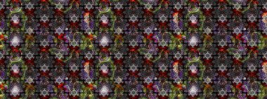 Süslü kumaş deseni. Çiçekli çiçek deseni, suluboya. Raster deseni.