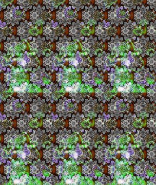 Botanik çizim kalıbı. Organik elementler. Raster deseni. Suluboya etkisi.