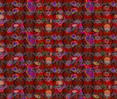 Kırmızı renkte çiçekler. Elle boyanmış suluboya resim çizimi çiçekler ve bitkiler.