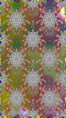 Raster güzel kumaş deseni. Soyut zerafet çiçek arka plan ile seamless modeli.