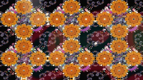 Düz Çiçek Elementleri Tasarımı. Raster Şirin kumaş deseni. Renkli Bahar Teması eskiz kalıbı. Eskiz klasiği.