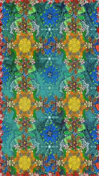 Küçük çiçekte güzel bir desen. Moda baskıları için zarif bir şablon. Motley illüstrasyonu. Çiçekli yaz çiçekleri. Küçük renkli çiçekler. Kusursuz..