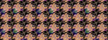 Raster illüstrasyonu. Yumuşak, bahar çiçekleri siyah renklerde. Çiçek ve yapraklı karalama şeklinde Raster çiçek deseni.