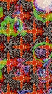 Kahverengi renkli çiçekler. Düz Çiçek Elementleri Tasarımı. Renkli Yaz Temalı eskiz kalıbı. Raster illüstrasyonunda çiçek deseni çizimi.