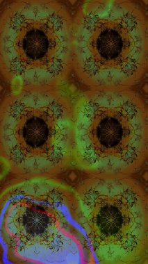 Çiçek arkaplan. Renkli çizim kalıbı. Çiçek duvar kâğıdı. Kahverengi renkli şirin tekstil. Raster illüstrasyonu.