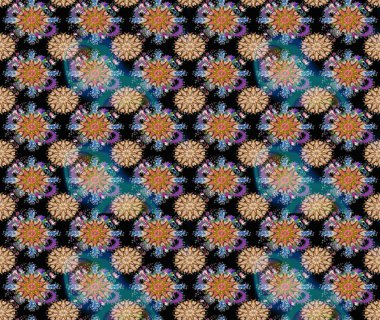 Raster illüstrasyonu. Robot resim. Küçük çiçekte sevimli çiçek deseni var..