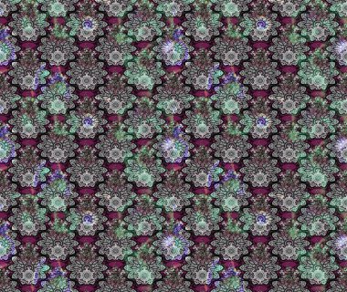 Çizim çiçek deseni duvar kâğıdı olarak kullanılabilir. Raster illüstrasyonu. Gri renkli çiçekler.